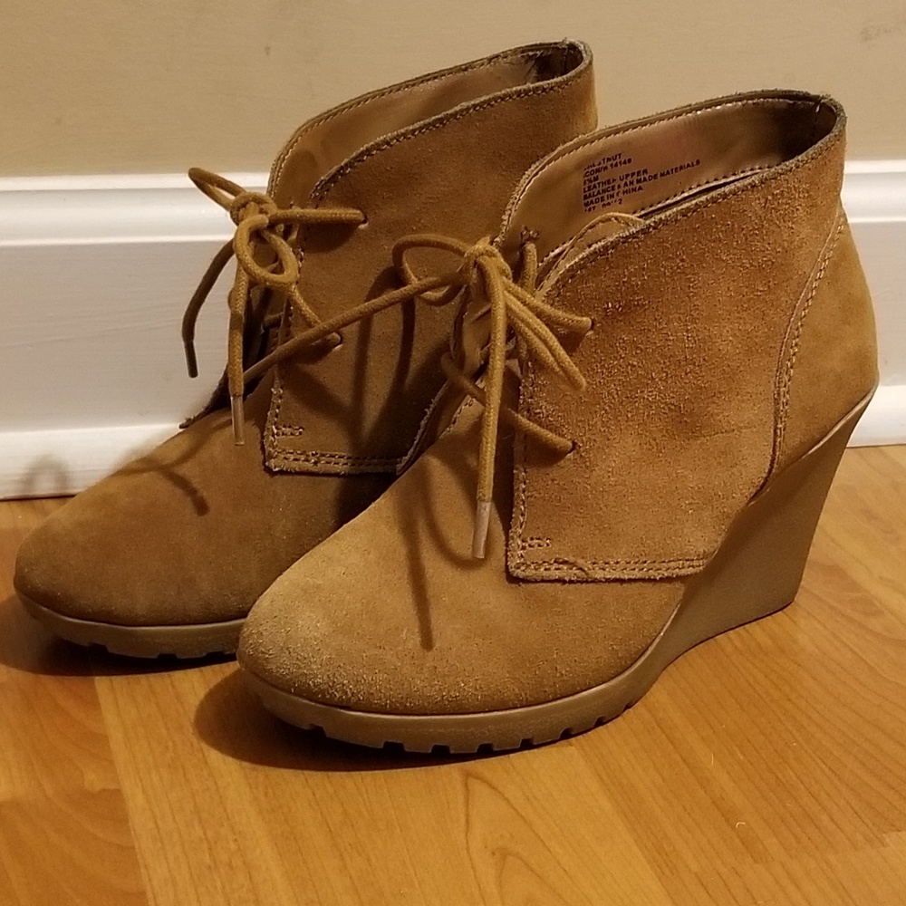 Merona Women’s Genuine Suede Wedge Heel Ankle Boot